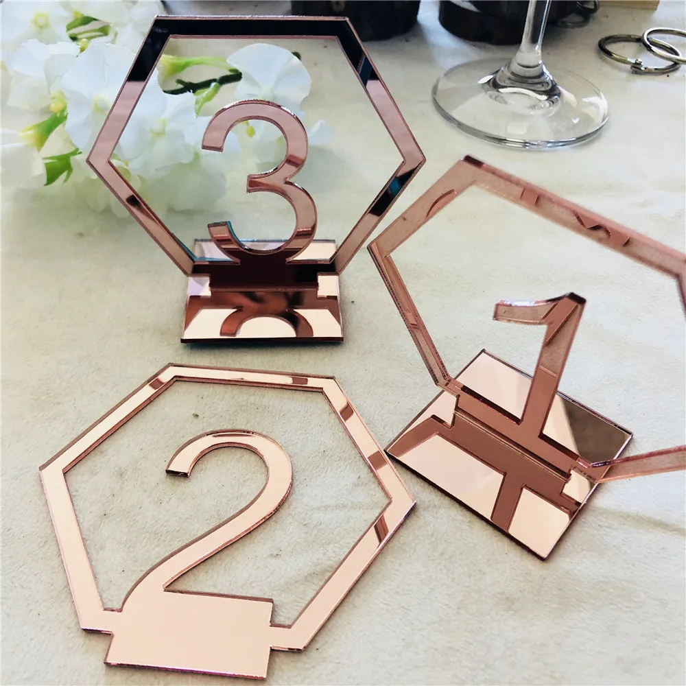 

Rose Gold Acrylic Wedding Table Number Wedding Birthday Seating Numbers Table Decoration Unique Party Sign Supplies