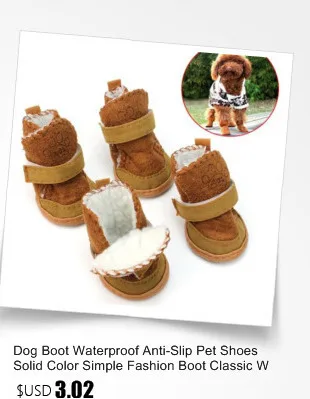 Ботинки для собак водонепроницаемые Нескользящие ботинки для домашних животных однотонные Простые Модные ботинки классические теплые ботинки для собак Dieren Benodigheden Hond#7413
