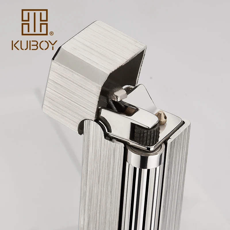 Высококачественная брендовая одежда KUBOY газовая зажигалка белый матовый Никель