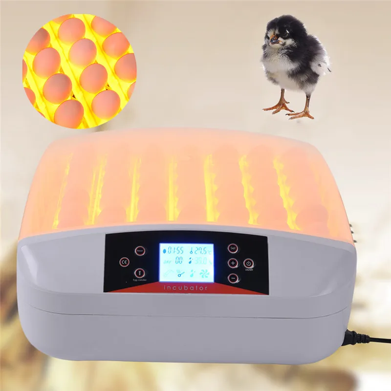 

56 Eggs Incubator LCD Turn Tray Chickens Ducks Egg Observation Poultry Incubator Automatically Eggs Poultry Incubation Equipment