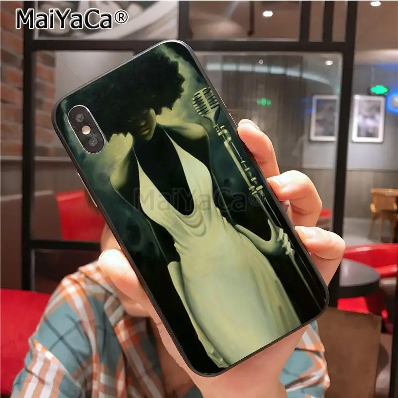 MaiYaCa черная девушка искусство крутой мягкий черный ТПУ силиконовый чехол для телефона coque для iPhone X Xs Xr XsMax 7 7plus 6 6s 8 8Plus 5 5S SE чехол
