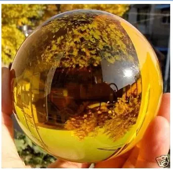 

6680128+++Asian Natural Quartz Yellow Magic Crystal Healing Ball Sphere 100mm+Stand
