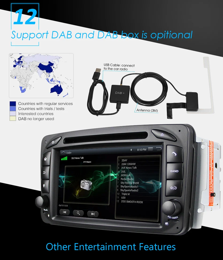 Eunavi TDA7851 Восьмиядерный 2 DIN Android 9,0 Автомобильный DVD Радио gps Navi для Benz c-класс W203 W209 g-класс W463 A класс W168 Vito Wifi