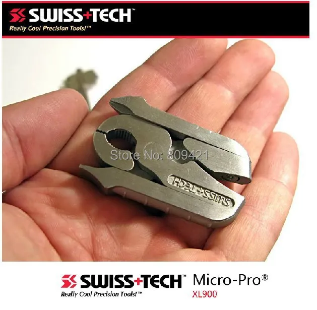 

WHoleSale SWISS TECH 9 in 1 stainless steel folding plier multi functional screwdriver keychain (without LED light )