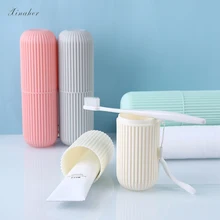 Креативный портативный держатель для зубной пасты и щетки Чехол нескользящая полоса Germproof коробка для хранения пластиковая пара аксессуары для ванной комнаты