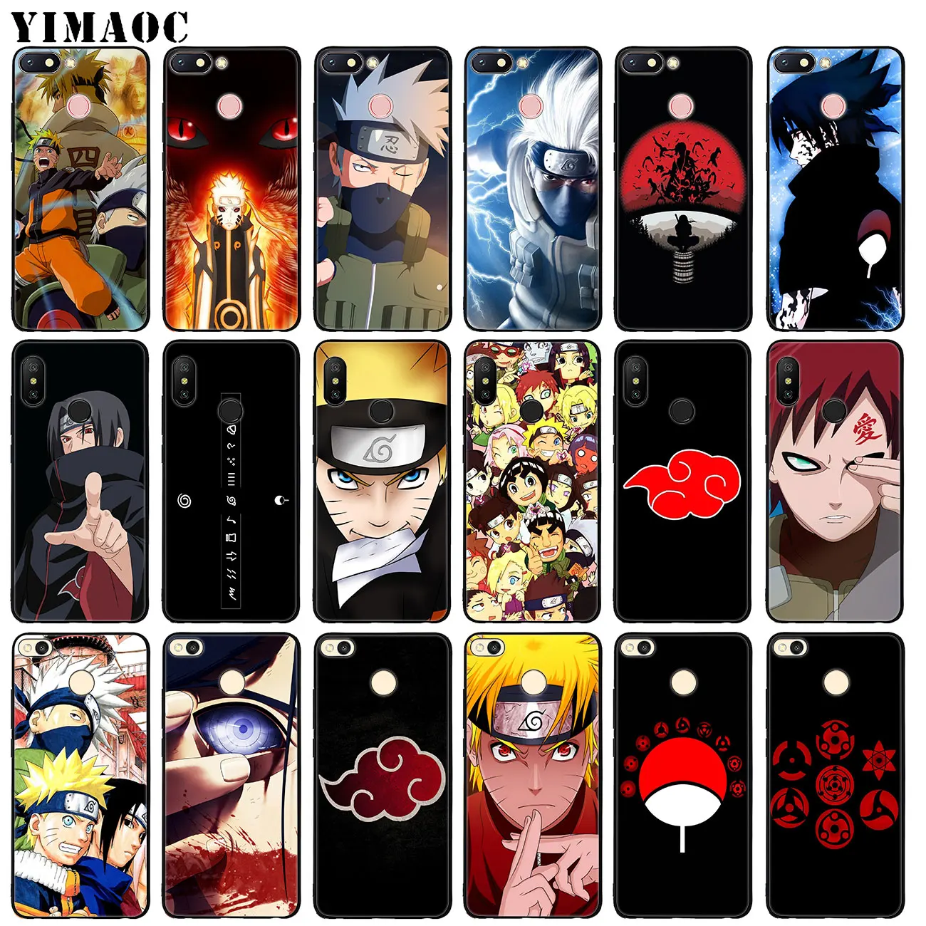 

YIMAOC Naruto Kakashi Sasuke Soft Silicone Phone Case for Xiaomi Redmi K20 Pro 6A 7A Note 8 7 5 6 Pro Mi Black TPU Cover