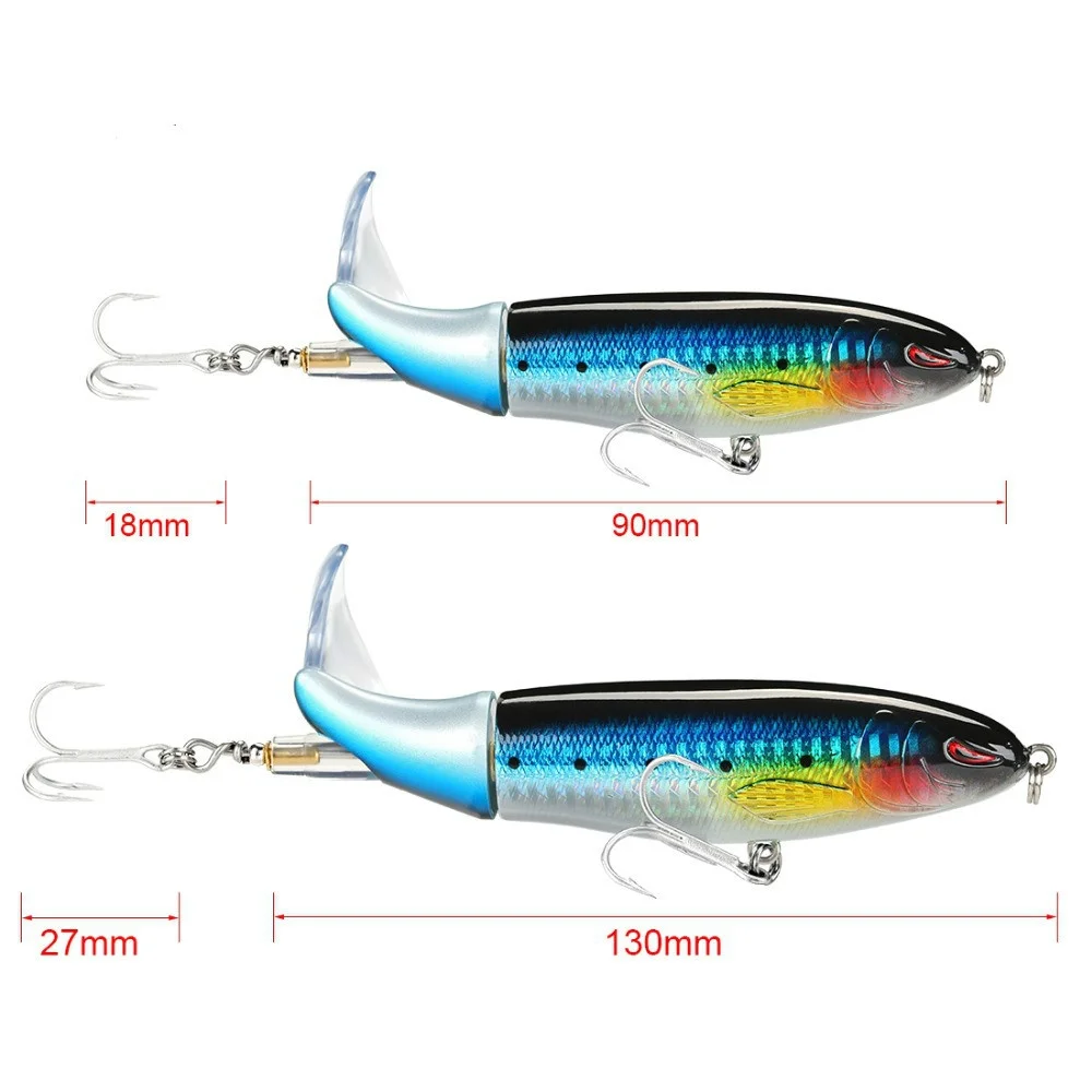 FDDL Ваппер Plopper 1 шт Рыбалка заманить 13g 90 мм Topwater вращающихся Хвост Крючки vmc
