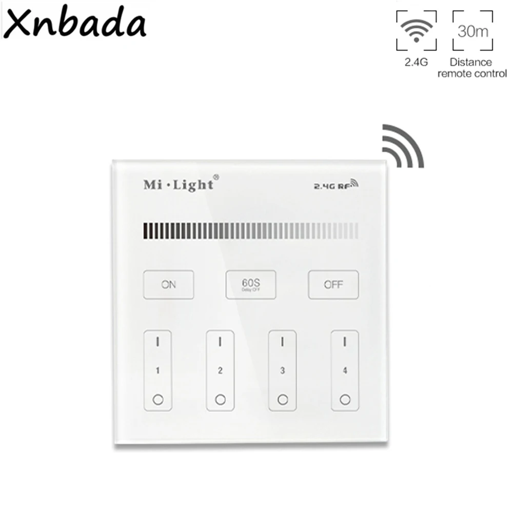 Milight MiBoxer 2 4G T1 4-зонный приглушаемый яркость умная светодиодная Сенсорная панель