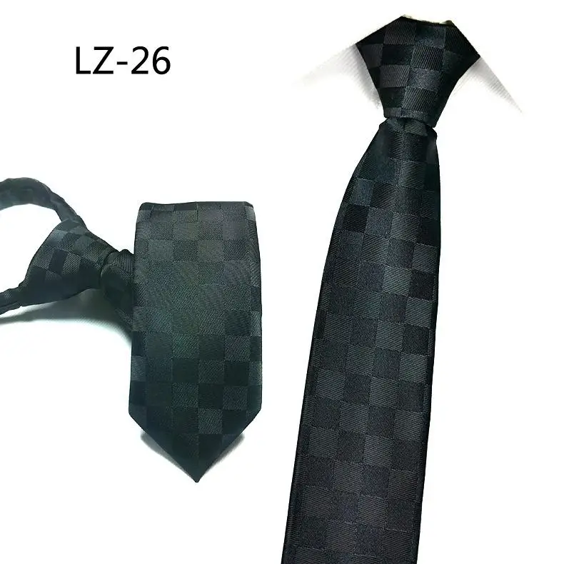 Модный галстук 5 см для мужчин и женщин, тонкий узкий ленивый галстук, легко тянет веревку на шею, одежда в Корейском стиле для свадебной вечеринки - Цвет: 25