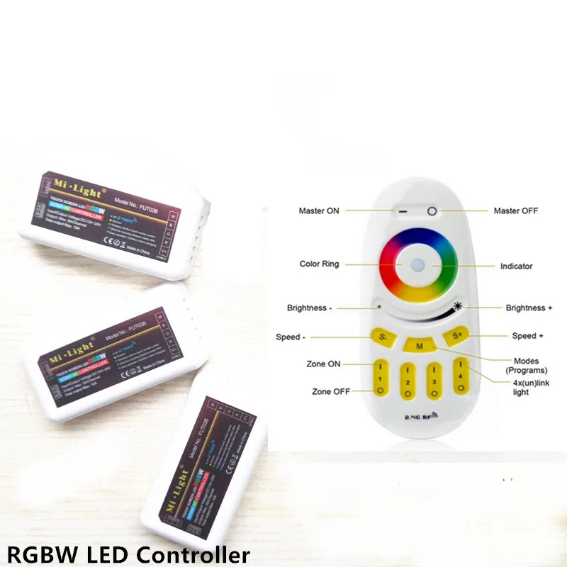 Mi светильник 2,4g светодиодный контроллер rf сенсорный пульт, mi. светильник Беспроводной Wi-Fi приложение ios android, rgbw 4 зоны светодиодный контроллер для светодиодной ленты лампы