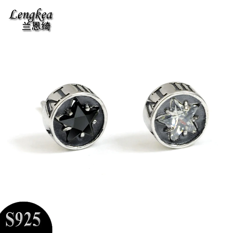 

Free shipping 925 sterling silver coddy stud earring Roman number star earring elegant fashion boys girls small ears accessories