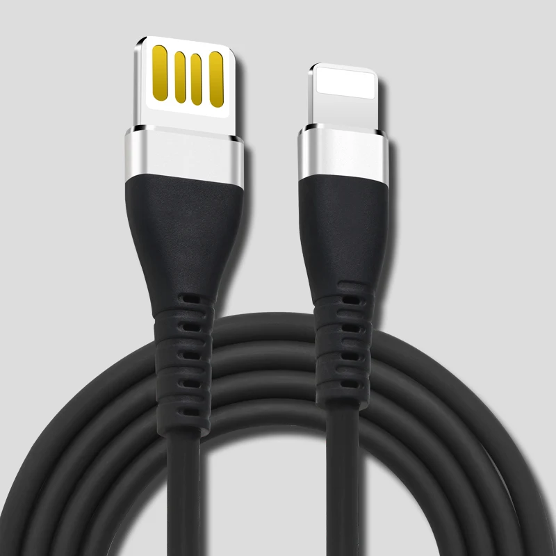 Power4 двухсторонние USB кабели для Lightning Кабель USB зарядное устройство для iPhone x/xr/xs/7/5/4S mfi i телефонный кабель для зарядного устройства для Apple - Цвет: Black