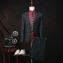 Костюм homme Мода на заказ Для мужчин костюм мужской костюм куртка+ Штаны тонкий синий сетки Для мужчин пиджаки жениха торжественное платье