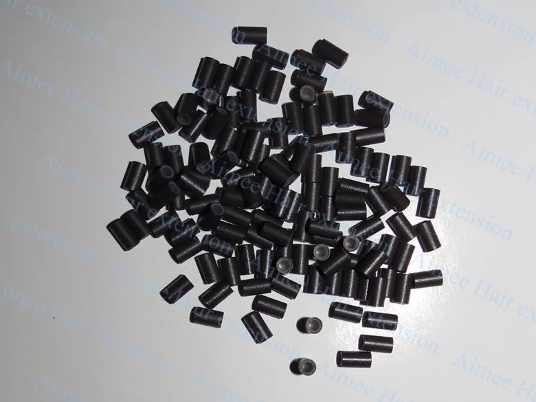 

3.4*2.0*6.0mm Within Silicon Black 1000pcs/pack copper easily locks/copper tube micro link/ring/bead for i tip hair extension