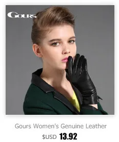 Gours/женские перчатки из искусственной кожи, модные брендовые черные перчатки с сенсорным экраном и длинными пальцами, теплые зимние перчатки с бантиком, Новое поступление GSL043