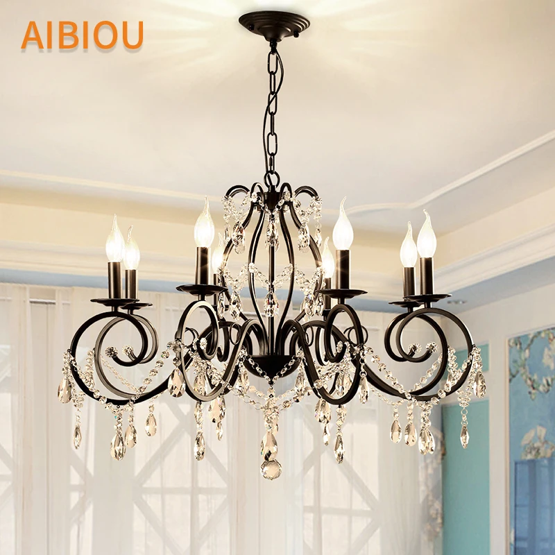 

AIBIOU Modern Led Chandelier With Metal Lamp Body For Living Room Hanging Lustre Luxury Crystal Luminaire Indoor Light Fixture