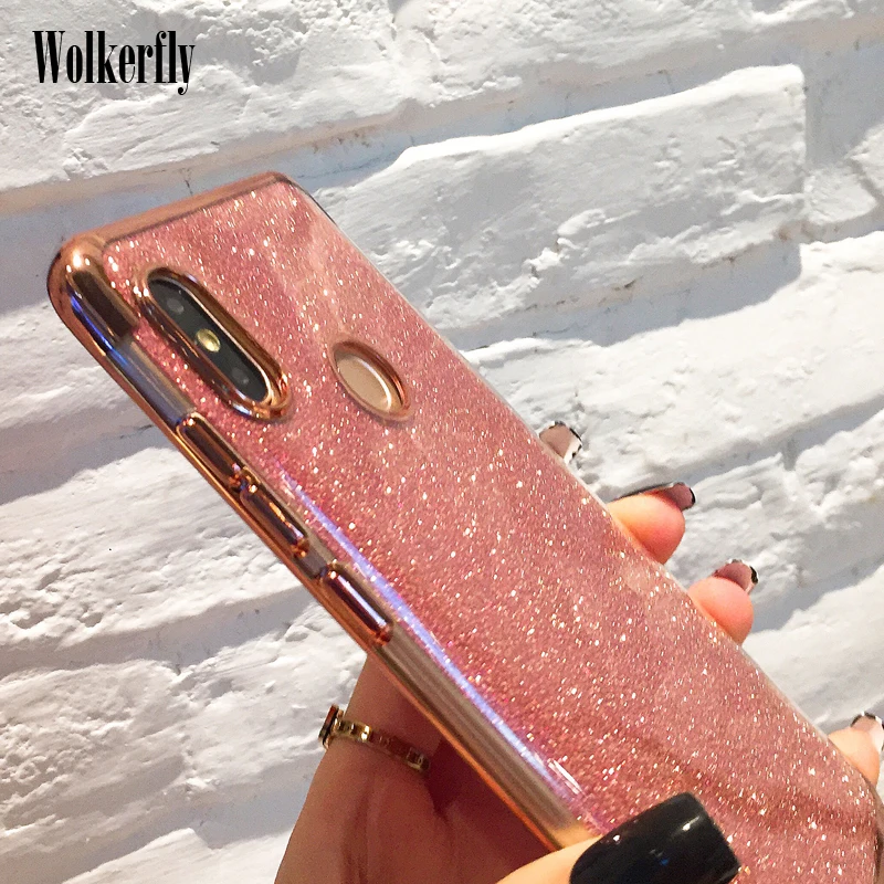 

Soft Plating TPU Bling Glitter Case for Xiaomi Redmi Note 6 PRO 4X 4 5A Redmi 5 Plus S2 On Mi A1 A2 5X 6X 8 Lite SE Max 3 Cover