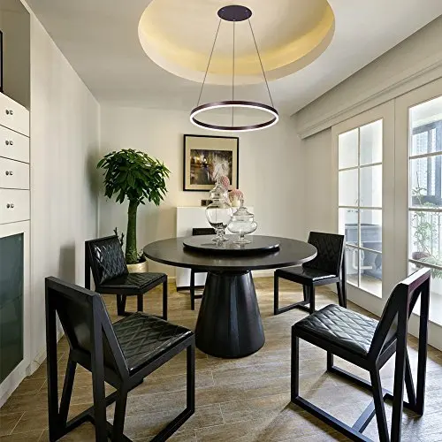 

Modern LED Ring Chandelier Acrylic Round ShapeLight Fixture, Adjustable Circle Pendant with 1 for Living Room