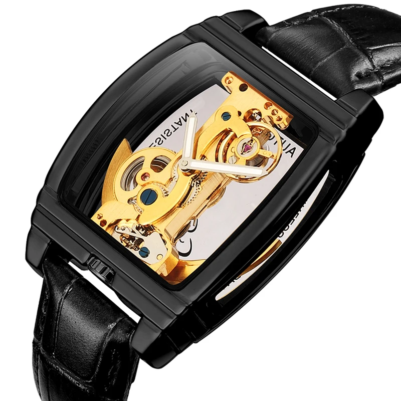التلقائي الميكانيكية ووتش الرجال Steampunk من فريد شفافة الهيكل العظمي تصميم الذاتي لف جلد رجل ساعة الساعات montre أوم التلقائي الميكانيكية ووتش الرجال Steampunk من فريد شفافة الهيكل العظمي تصميم الذاتي لف جلد رجل ساعة الساعات montre أوم