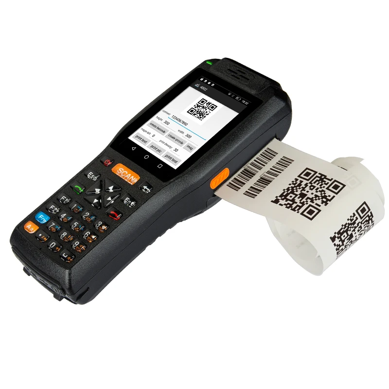 4 Inch Touch Screen Handheld Android PDA 3505 Data POS Terminal with 58mm Thermal Printer 2D Barcode Scanner