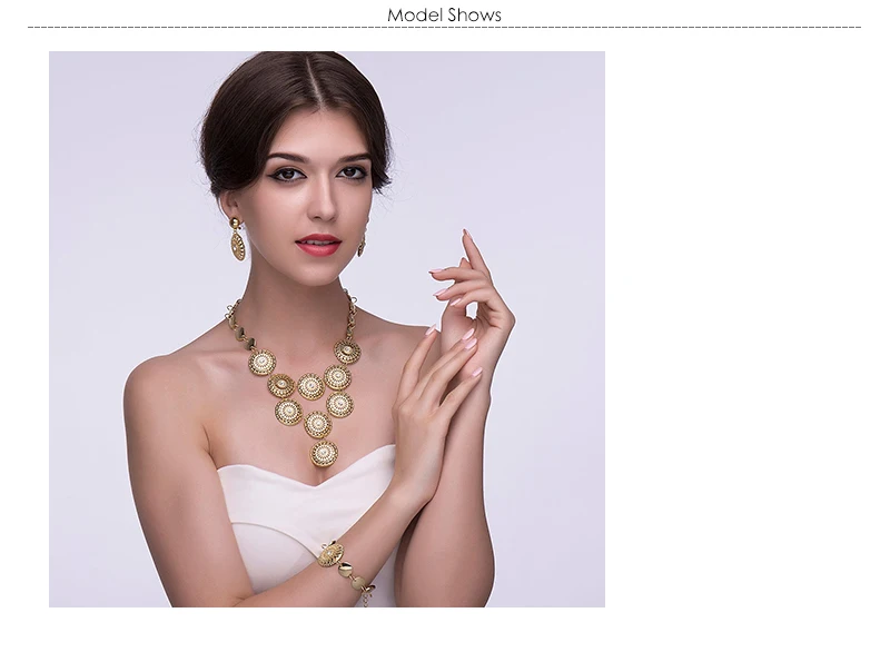 AYAYOO New Arrival Women Jewelry Set 2018 Gold Color Nigerian Wedding African Beads Jewelry Set Womens Fashion Jewellery (1)
