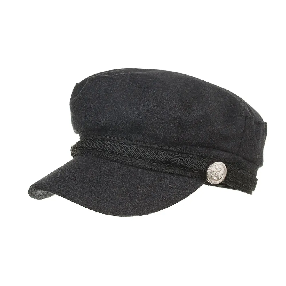 Joymay, военная шапка, зимние шапки для женщин, женская военная шапка, женская черная серая кепка, военная Кепка, Gorra Plana Milita BR025 - Цвет: Darkgrey