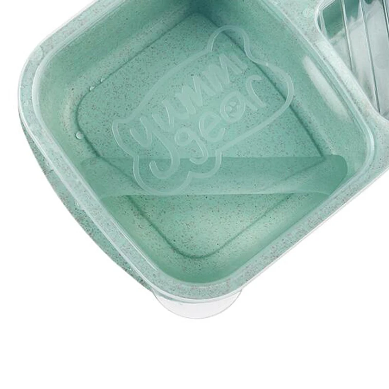 3 Compartment Plastic Bento Lunchbox Portable Kids School Lunch Boxes Wheat Straw Storage Food Containers for Picnic Dinnerware (6)