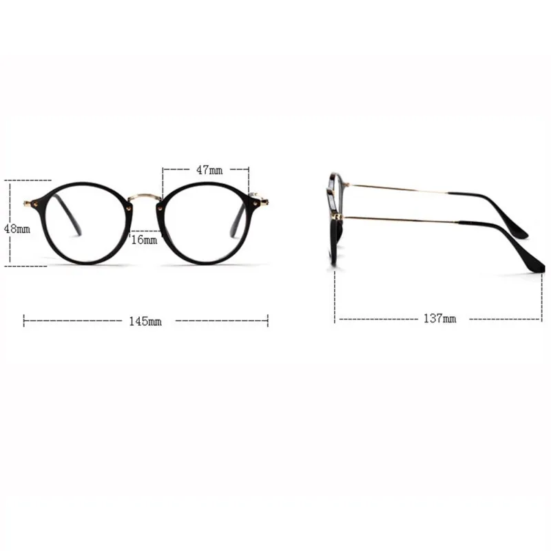 Для женщин Для мужчин Винтаж круглые очки кадры Ретро Мода оптические очки металлический каркас очки