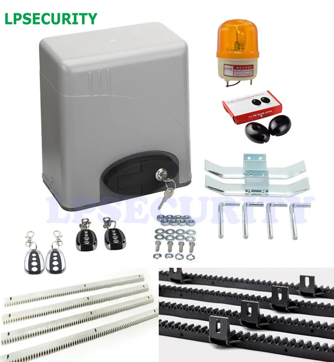 1400lbs 600kg Home villa Electric automatic gate door motor operator with keypad, lamp, photocell,4m/5m nylon rack(GSM optional)