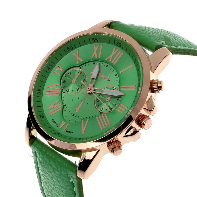 Reloj Mujer модные Geneva с римскими цифрами искусственная кожа аналоговые кварцевые женские наручные часы Saat женские часы Лидирующий бренд класса люкс