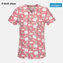 Мультфильм Печать больница Уход Униформа стоматология аптека одежда медицинские хирургические женские наборы скрабов топ+ крышка+ маска