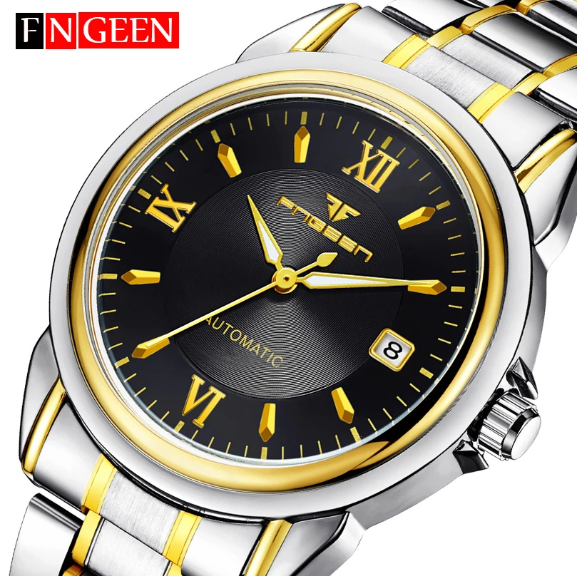 

FNGEEN Hot Luxury Brand Men Watches Chronograph Men Sports black Watches Waterproof Full Steel Men's Watch Relogio Masculino