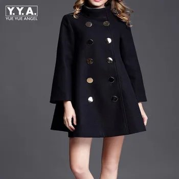 

Fashion Plus Size Winter Coat Women Long Wool Coats High Quality Double Breasted Woolen Jacket Poncho Autumn Cashmere Coat