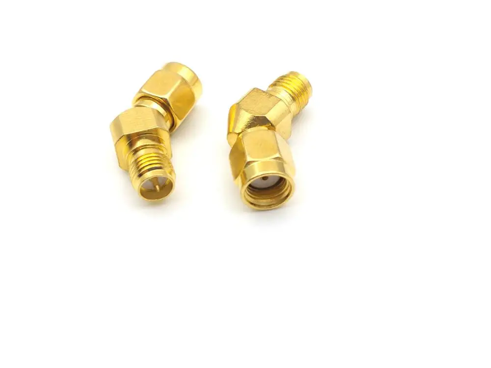 100pcs RP SMA Male to RP SMA Female RF Connector Adapter 45 Degree