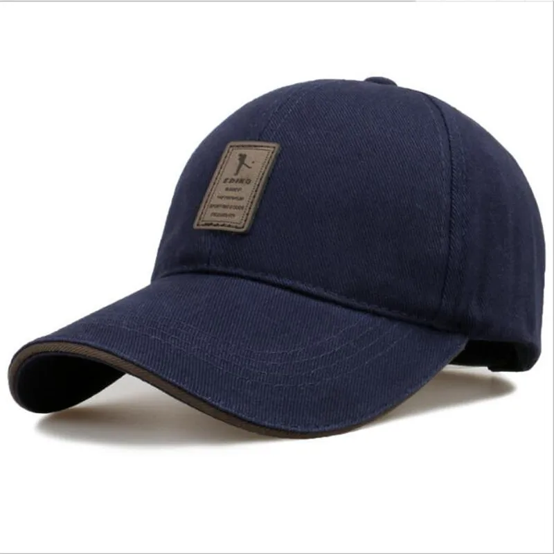 Хлопок мужские летние и осенние козырьки для активного отдыха козырьки регулируемый размер купольная кепка - Цвет: navy