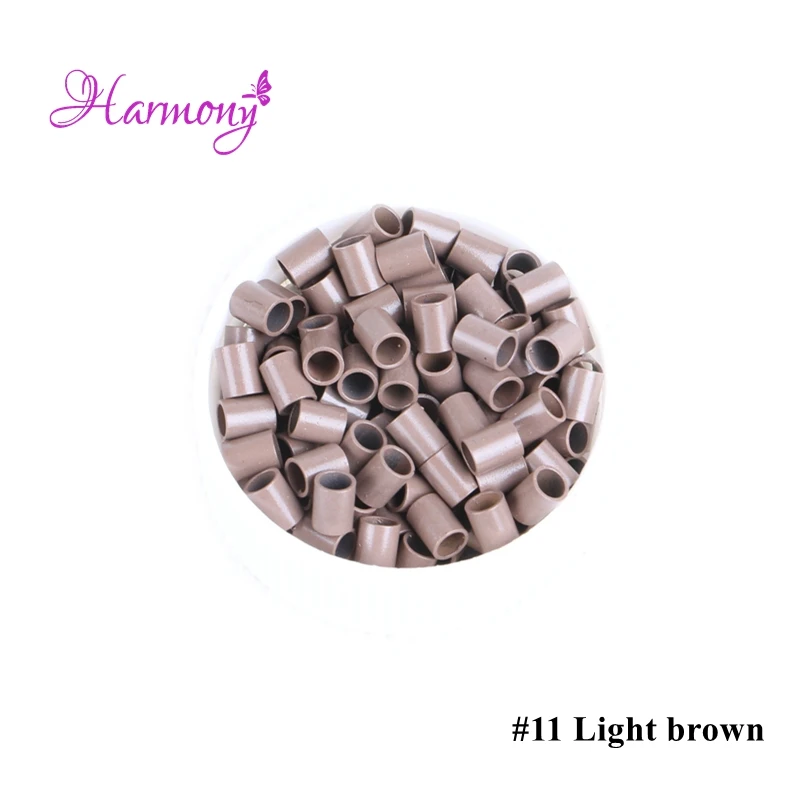 Harmony Plus Hair 1000pcs Medium brown color Straight copper micro ring 3.6*2.9*4.5mm hair extension rings for stick hair Harmony Plus Hair 1000pcs Medium brown color Straight copper micro ring 3.6*2.9*4.5mm hair extension rings for stick hair