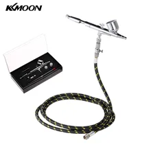 KKmoon самотеком двойного действия Аэрограф Комплект петель растяжимый шланг для художественной росписи татуировки Спрей модель воздушная кисть для ногтей инструмент 0,2/0,3/0,5 мм 7cc