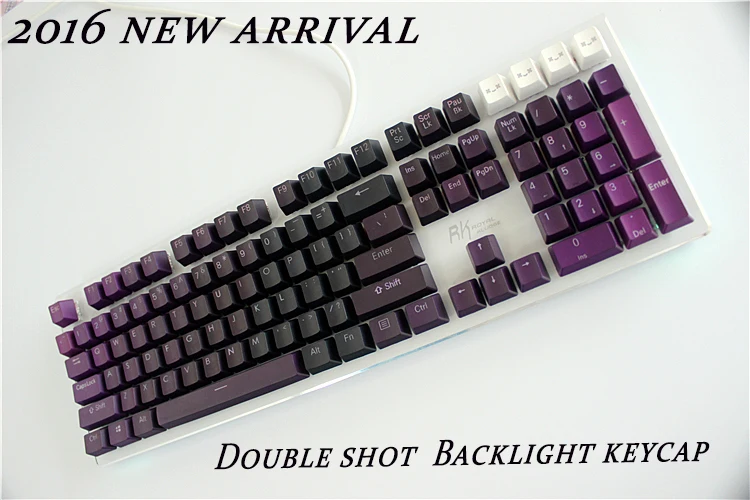  MP 104 Keys Thick PBT Purple Gradient Double Shot Backlight Keycap OEM Profile For Wired USB Mechan