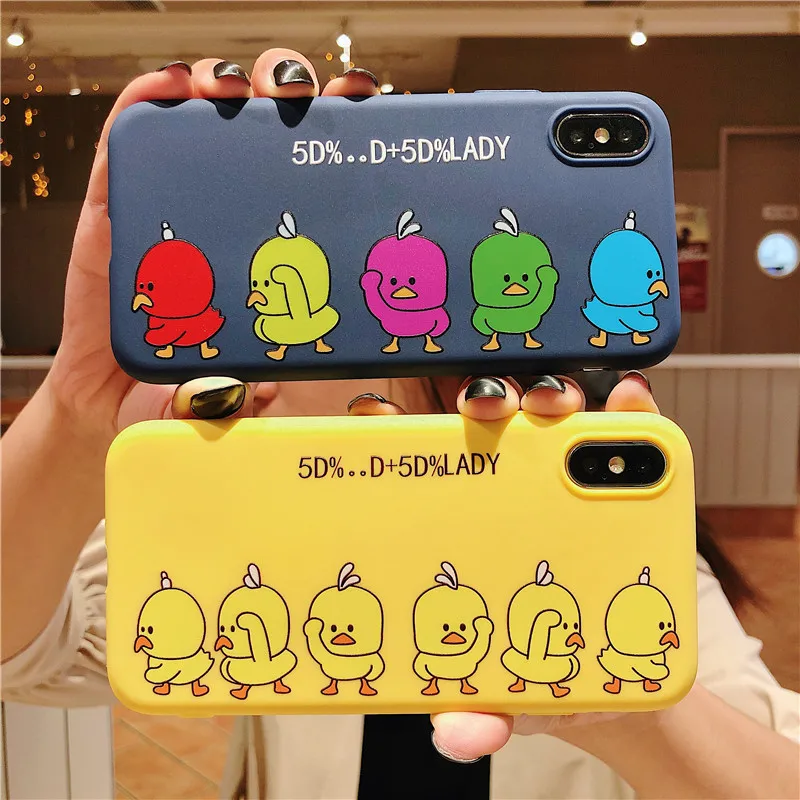 Мультяшная утка подходит для huawei Nova2s/mate20pro рельефная мягкая оболочка Oppof3p/r17pro