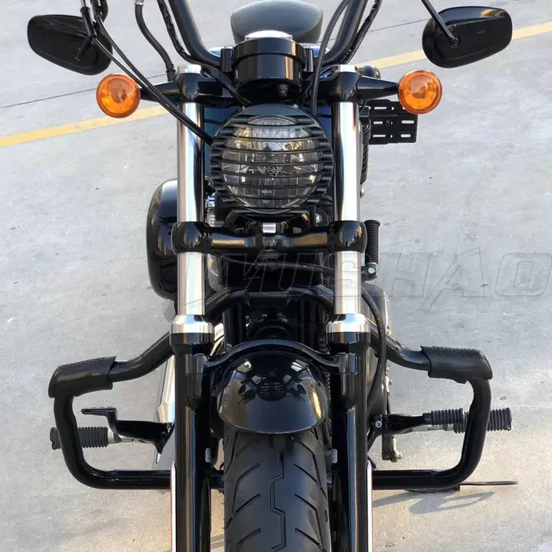 

Front Engine Guard Crash Bar For 2004 - 2019 Harley SuperLow Forty Eight Seventy Two Sportster Iron XL 883 XL883 1200 XL1200