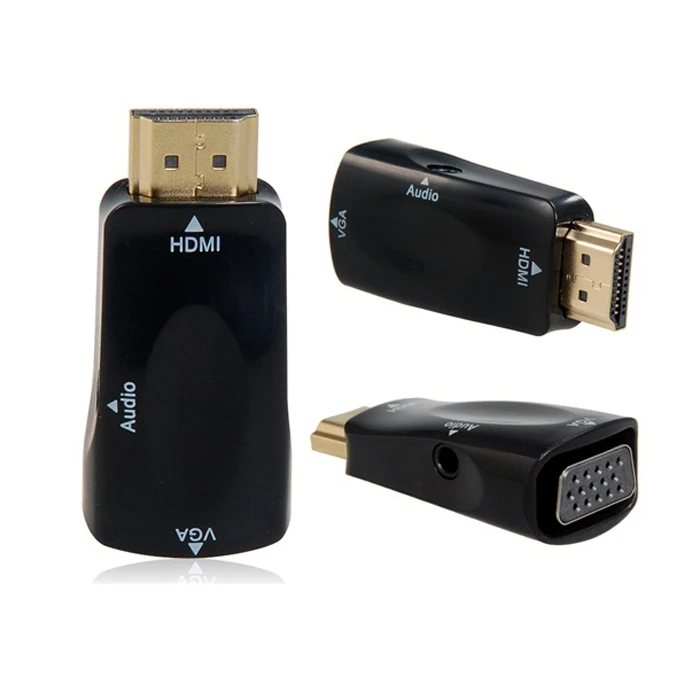 

CYDZ HDMI to VGA Output Video Adapter with 3.5mm Audio Cable for Apple TV & Projector & Monitor Black