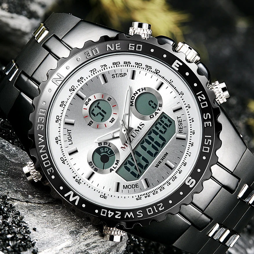

Men Luxury Sport Quartz WristWatches Waterproof LED Digital Watches Top Brand Analog Clock Male Silicone Watch Relogio Masculino