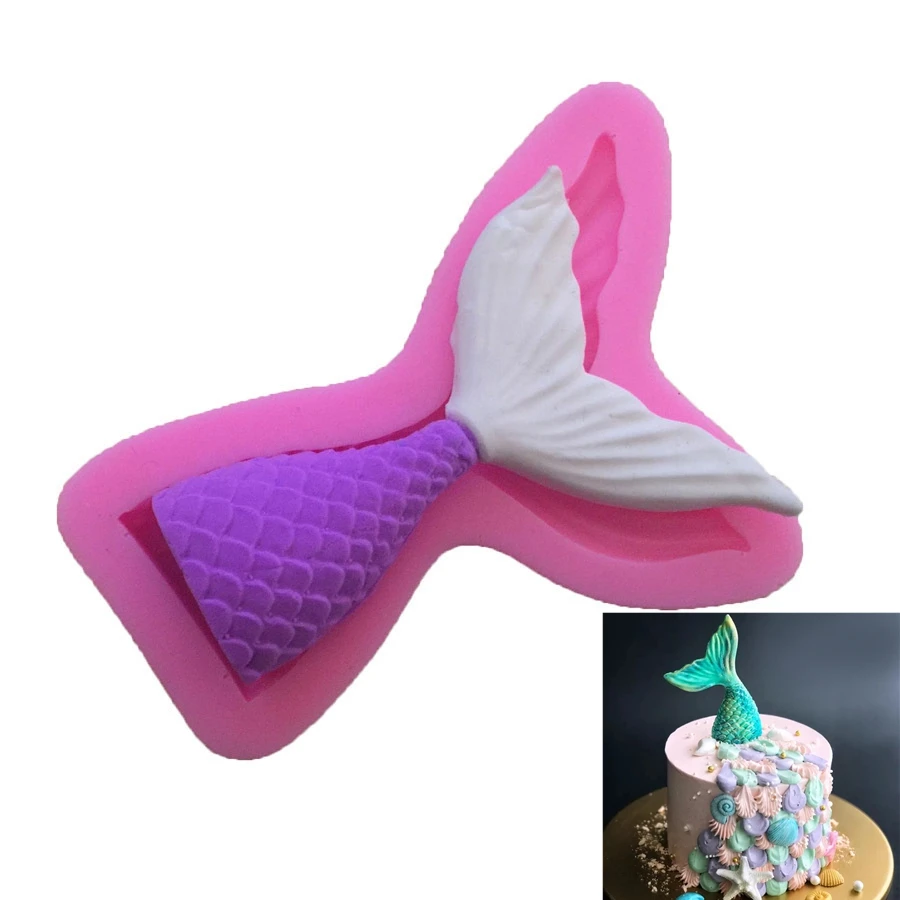 

Silicone Mermaid Tail Silicone Mold Fondant Cake Mold Cake Decorating Tools Kitchen Baking Gum Chocolate Candy Molds