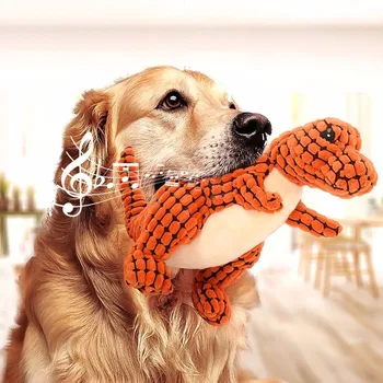 

Pet Plush Sound Teether Toys Dogs Dinarsor Wolf Dinosaur Crocodile High Quality Dog Squeaky Bite Resistant Interactive Chew Toy