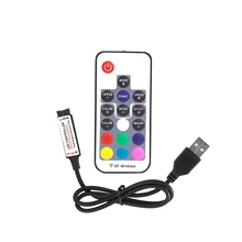 Mini RGB Led Controller 12V RF Wireless 3 Channels 17 Keys Remote Control for SMD 5050 RGB Led Strip Light Lighting USB plug