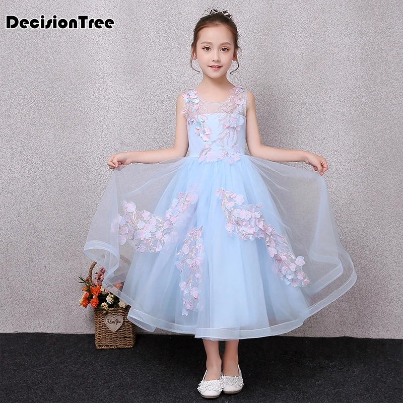

2019 new children princess girl floral long dresses for wedding party pageant communion dress prom gown for girl frocks