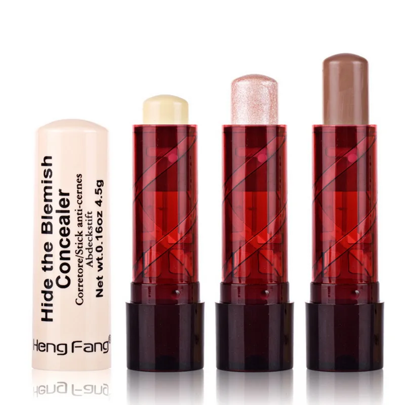 

HENGFANG 1Pc Maquiagem Base Makeup Foundation Hide Blemish Pores Face Highlighter 7Colors Corrector Face Contour Concealer Stick