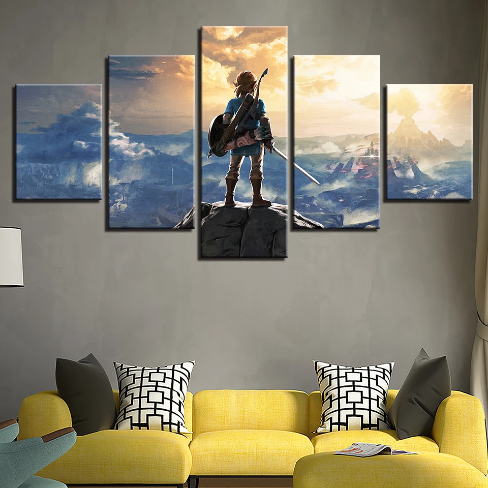 

Decor Picture Wall Artwork Canvas Print Home 5 Panel The Legend Of Zelda Modern Frame For Painting Modular Art For Living Room