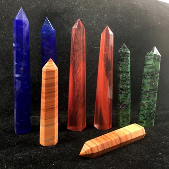 

Natural bule red Quartz crystal Point wand crystal quartz tower obelisk reiki healing rose energy gemstone for home decora