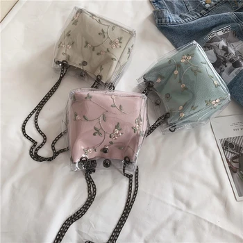 

Fashion Women Transparent Handbag Beach Chain Shoulder Bag Clear Jelly Purse